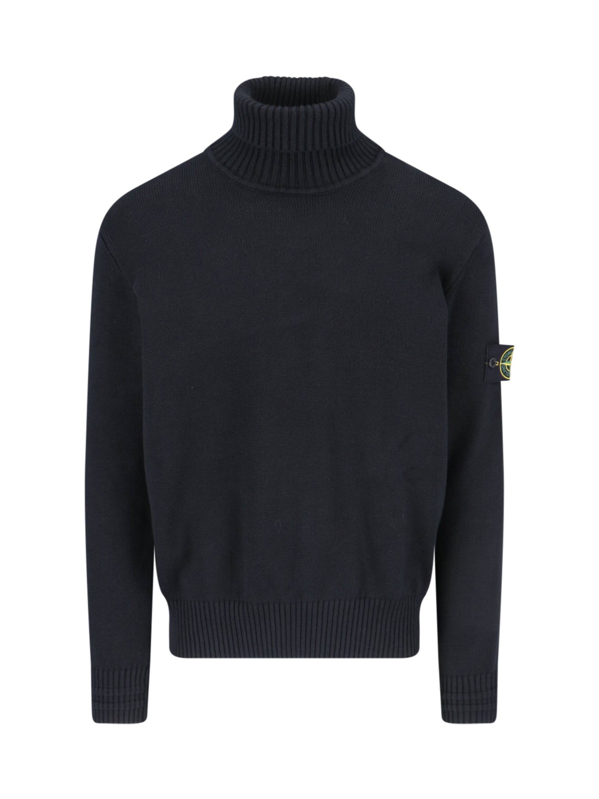 Stone Island Classic Turtleneck Sweater In Black  