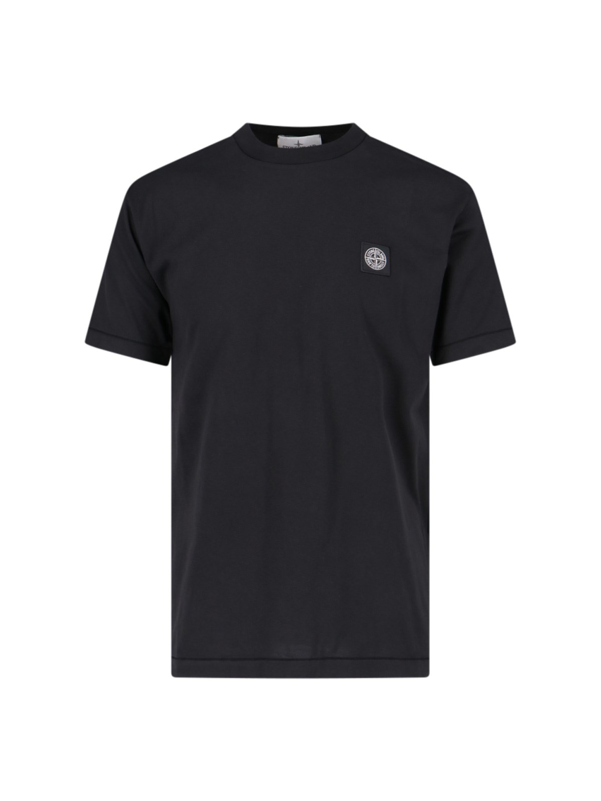 Shop Stone Island Logo T-shirt In Black  