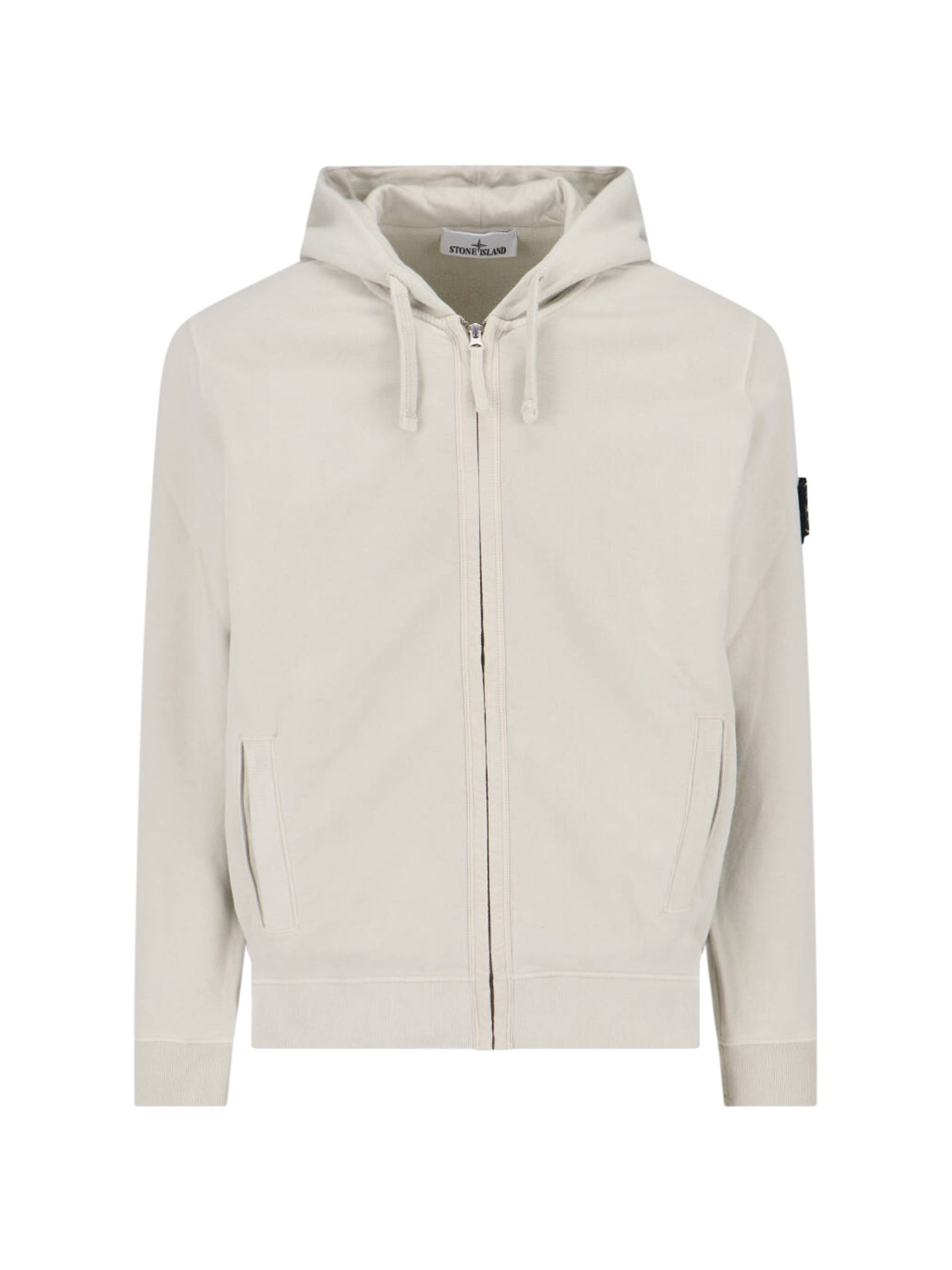 Stone Island Hoodie In Cream