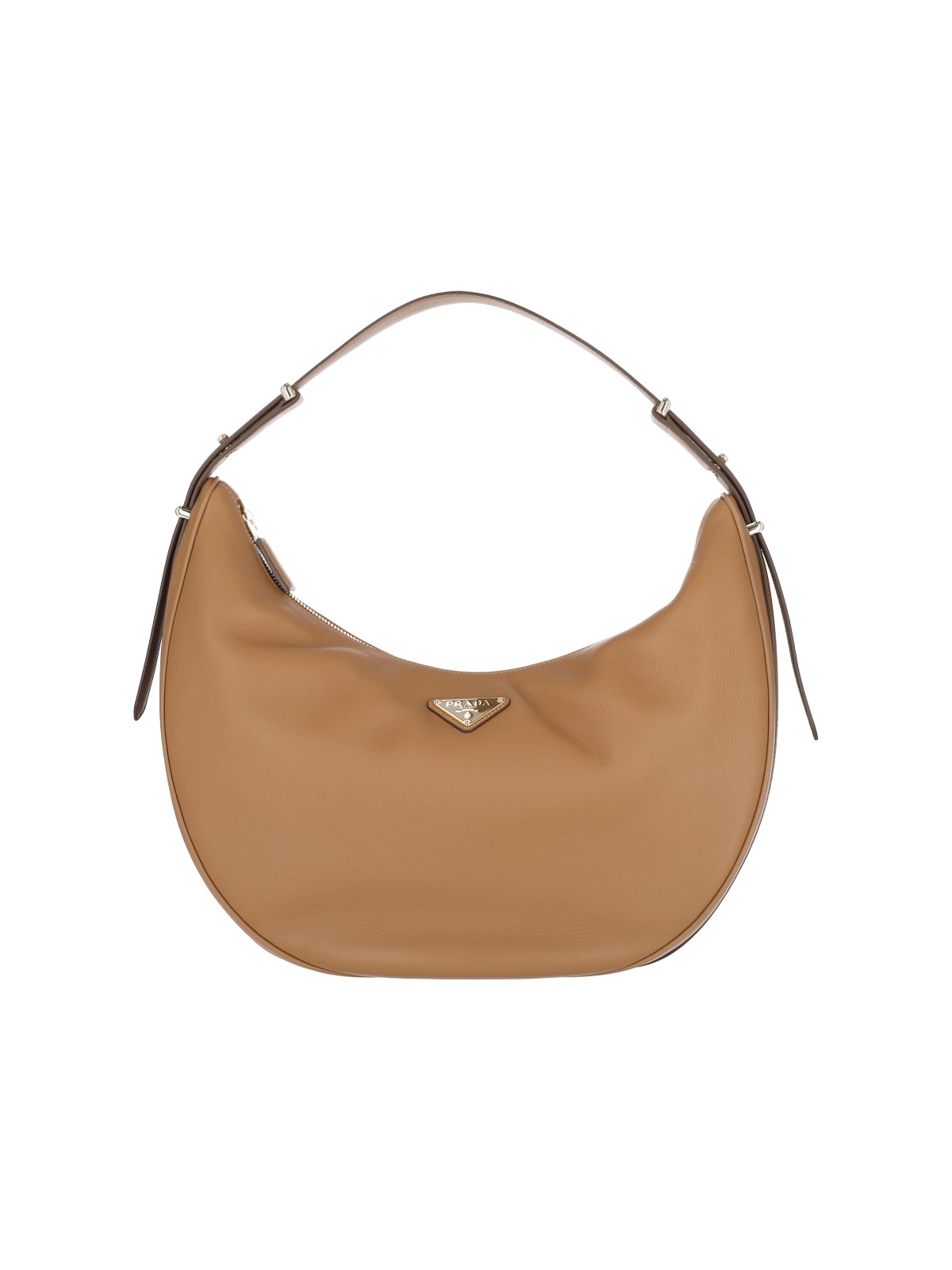Prada Arque Caramel Large Leather Shoulder Bag Women In Brown