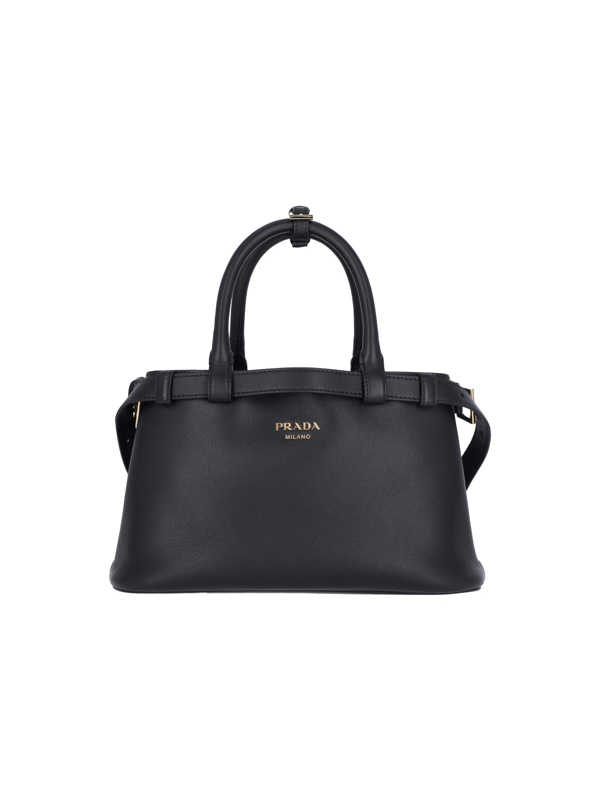 Shop Prada 'buckle' Small Handbag In Black  