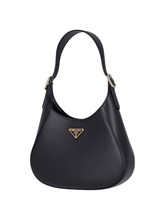 【関税&送料込】Prada Black Leather Cleo Shoulder Bag Black Prada Cleo brushed leather shoulder bag | PRADA