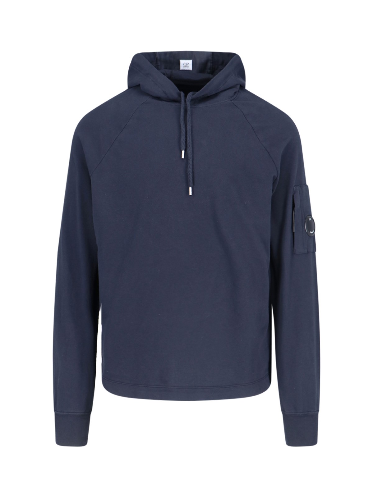 Shop C.p. Company Lens Detail Hoodie In Blue