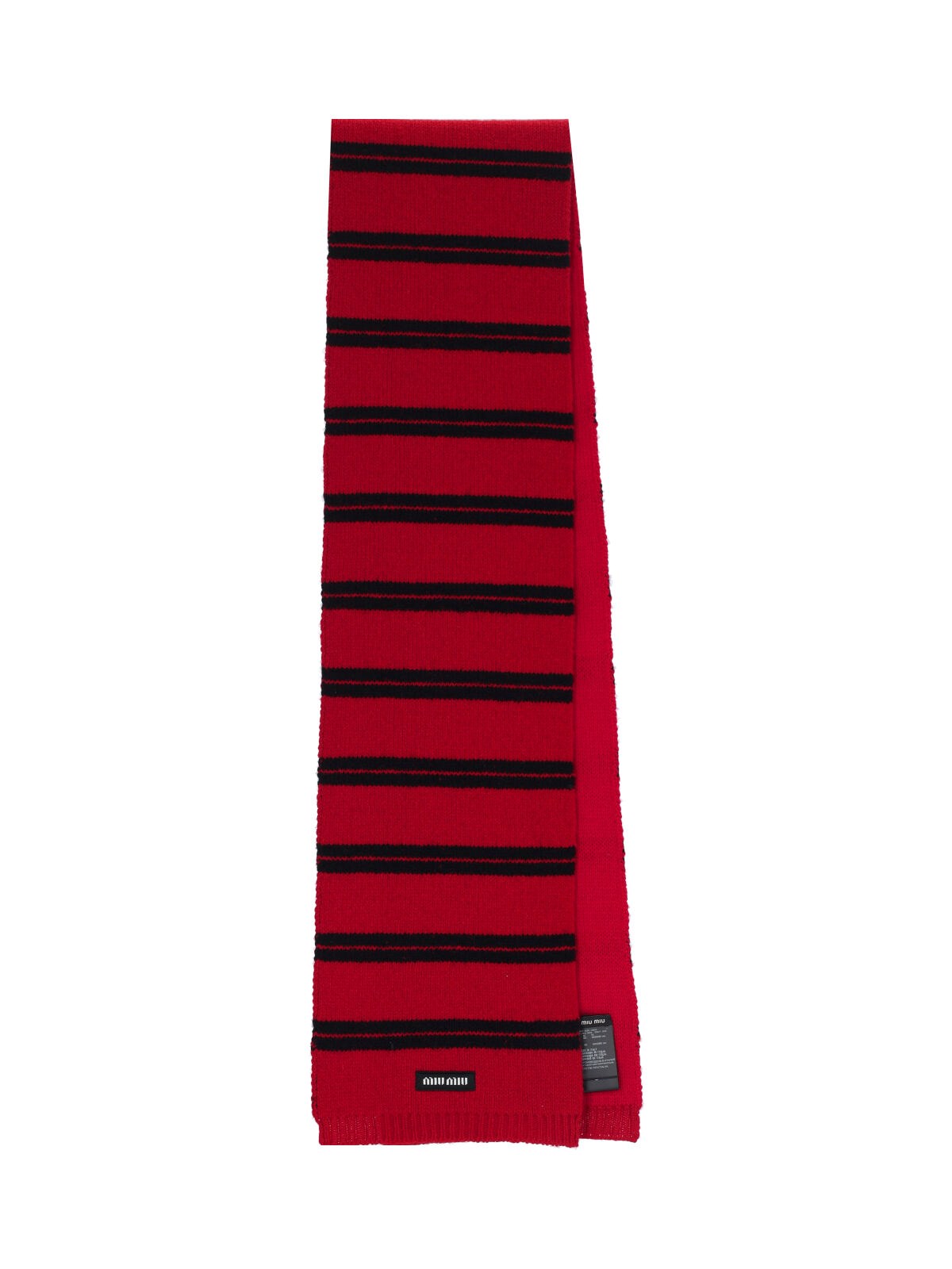 Shop Miu Miu Striped Scarf In Red