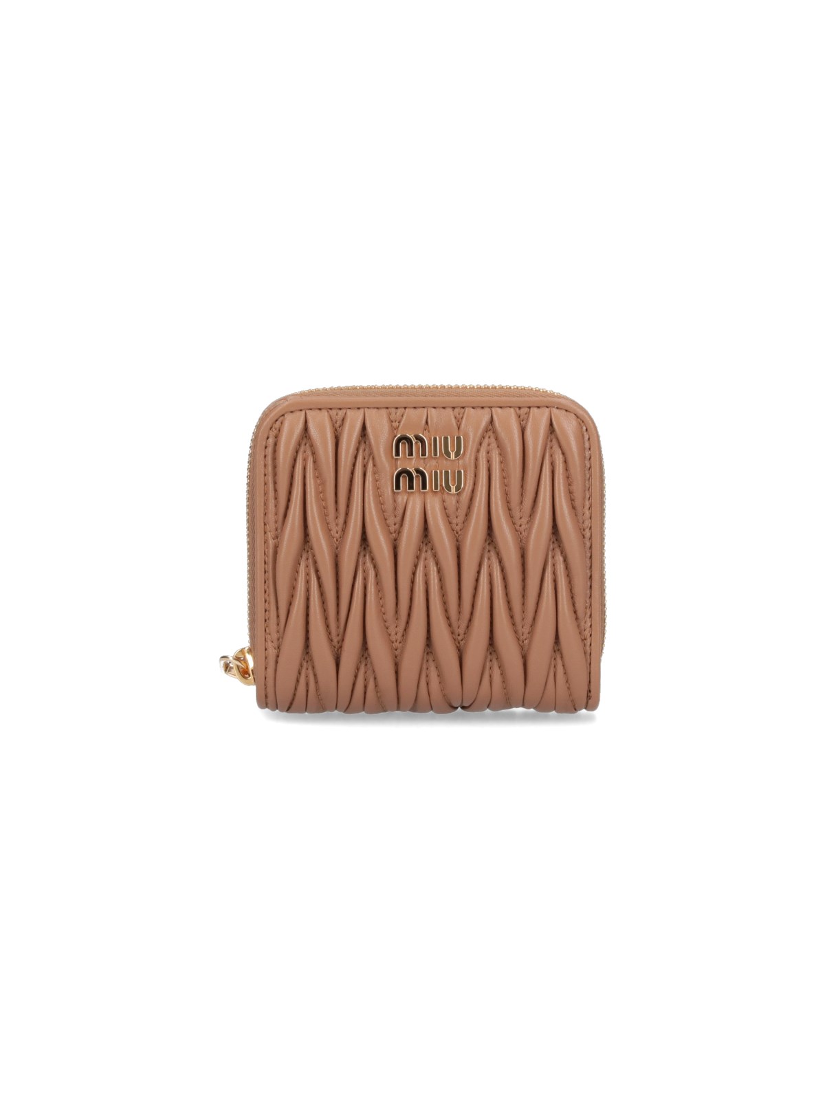 Miu Miu Logo Wallet In Brown