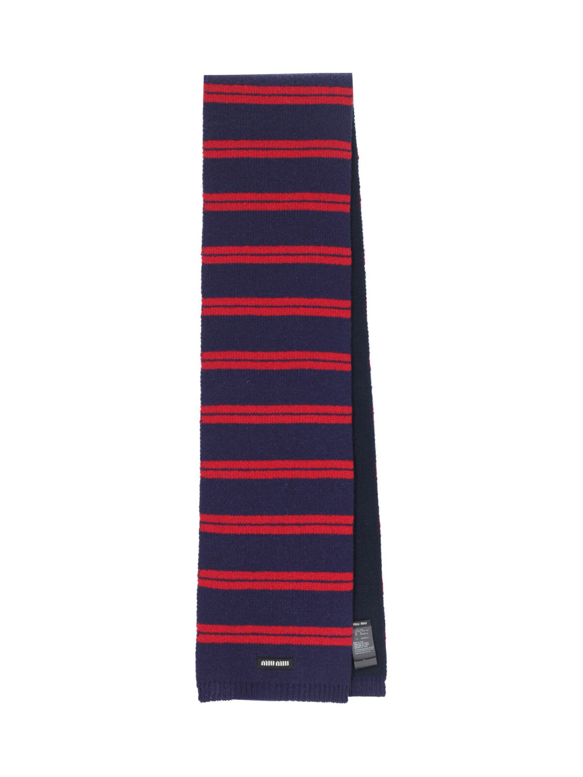 Shop Miu Miu Striped Scarf In Blue