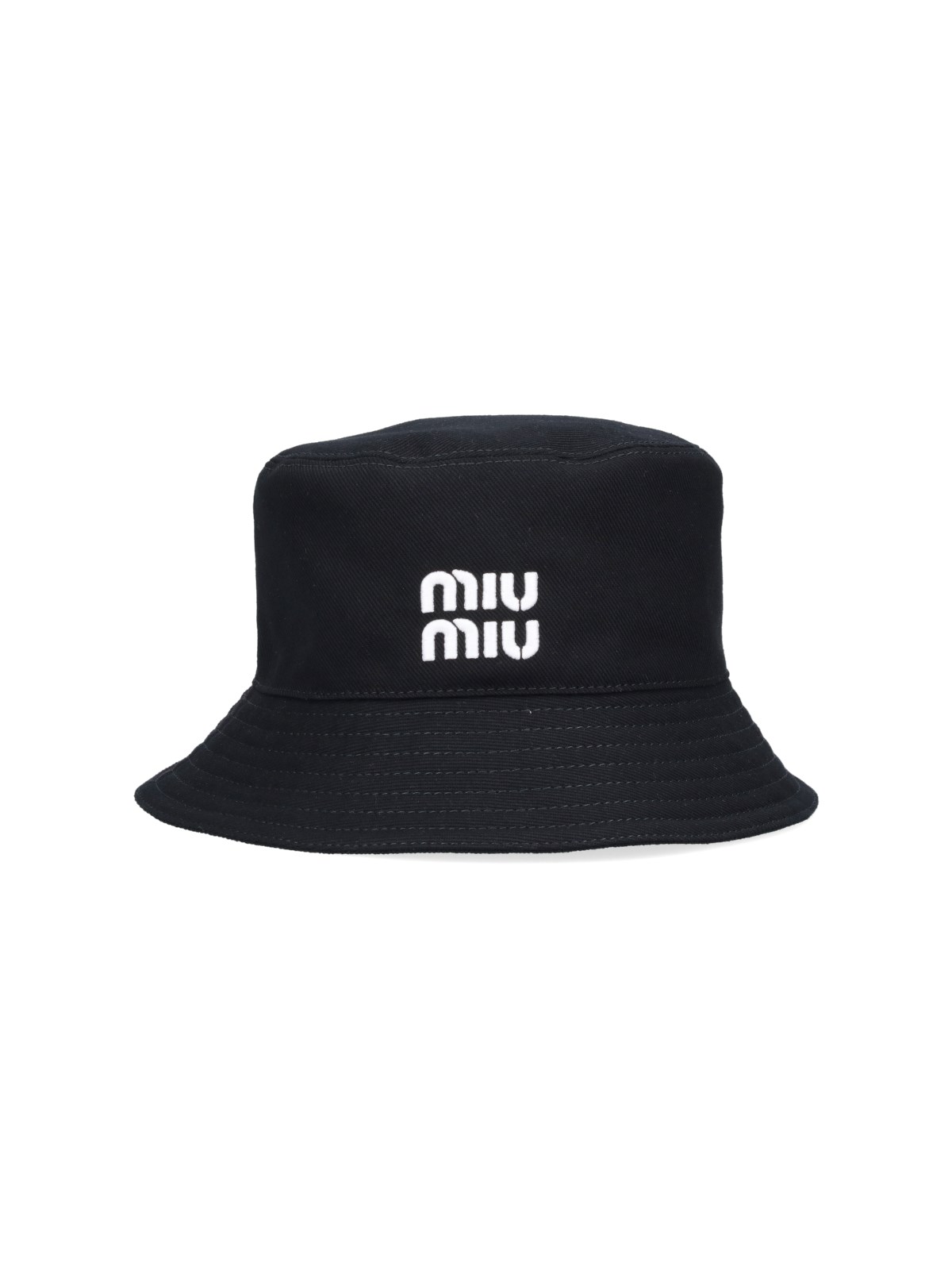 Miu Miu Logo Bucket Hat In Black