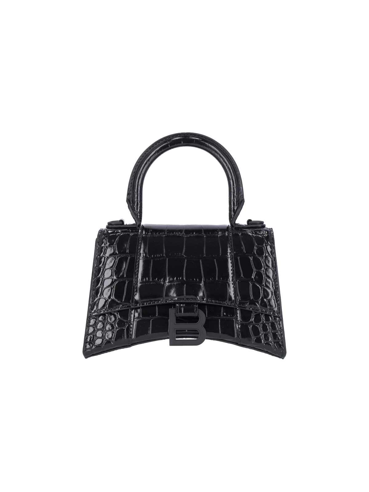 Shop Balenciaga 'hourglass Xs' Handbag In Black  