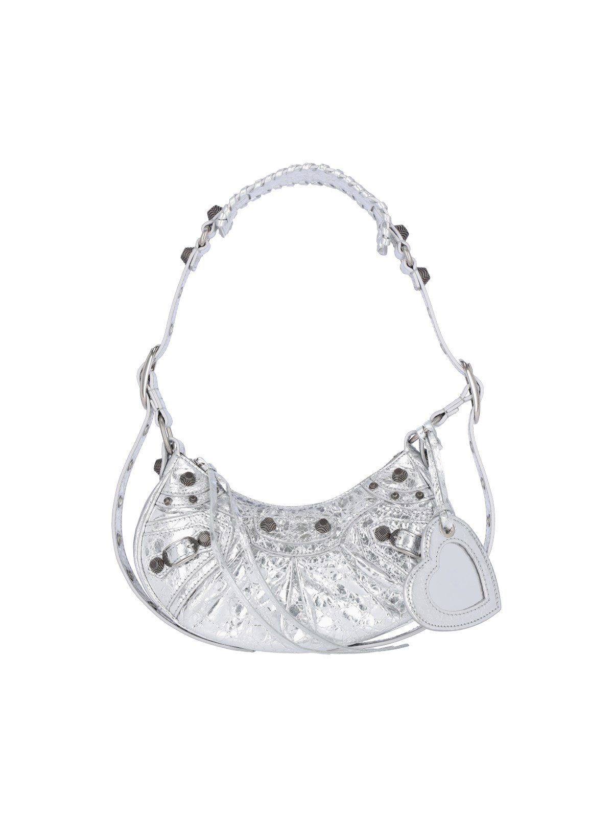 Shop Balenciaga 'le Cagole Xs' Shoulder Bag In Silver