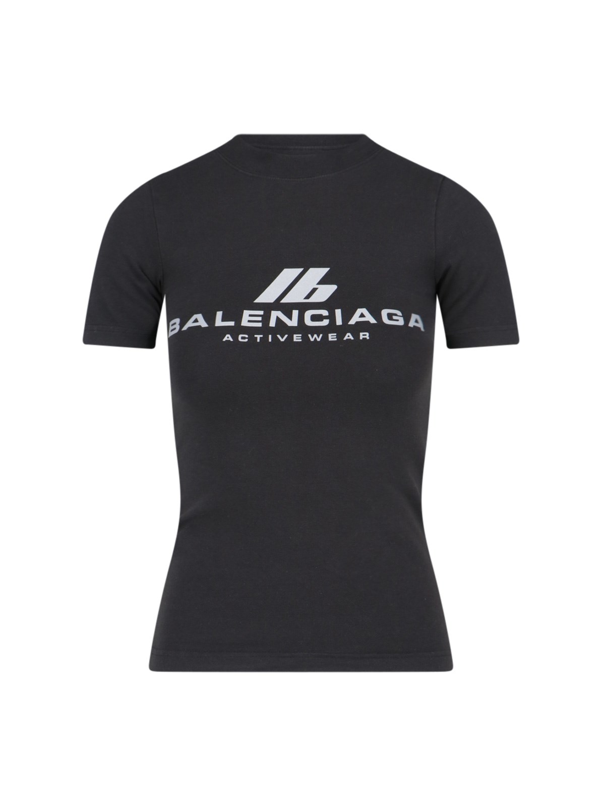 Balenciaga 'activewear' Stretch Jersey T-shirt In Black