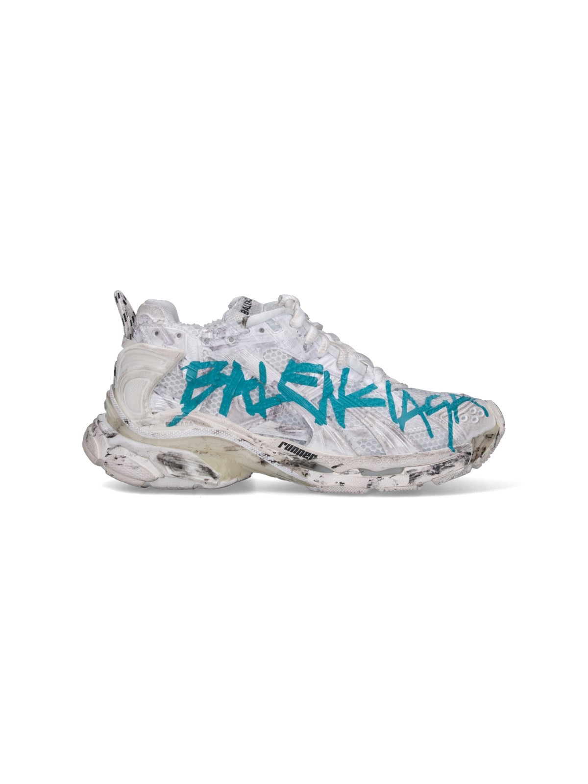 Shop Balenciaga "runner Graffiti" Sneakers In White