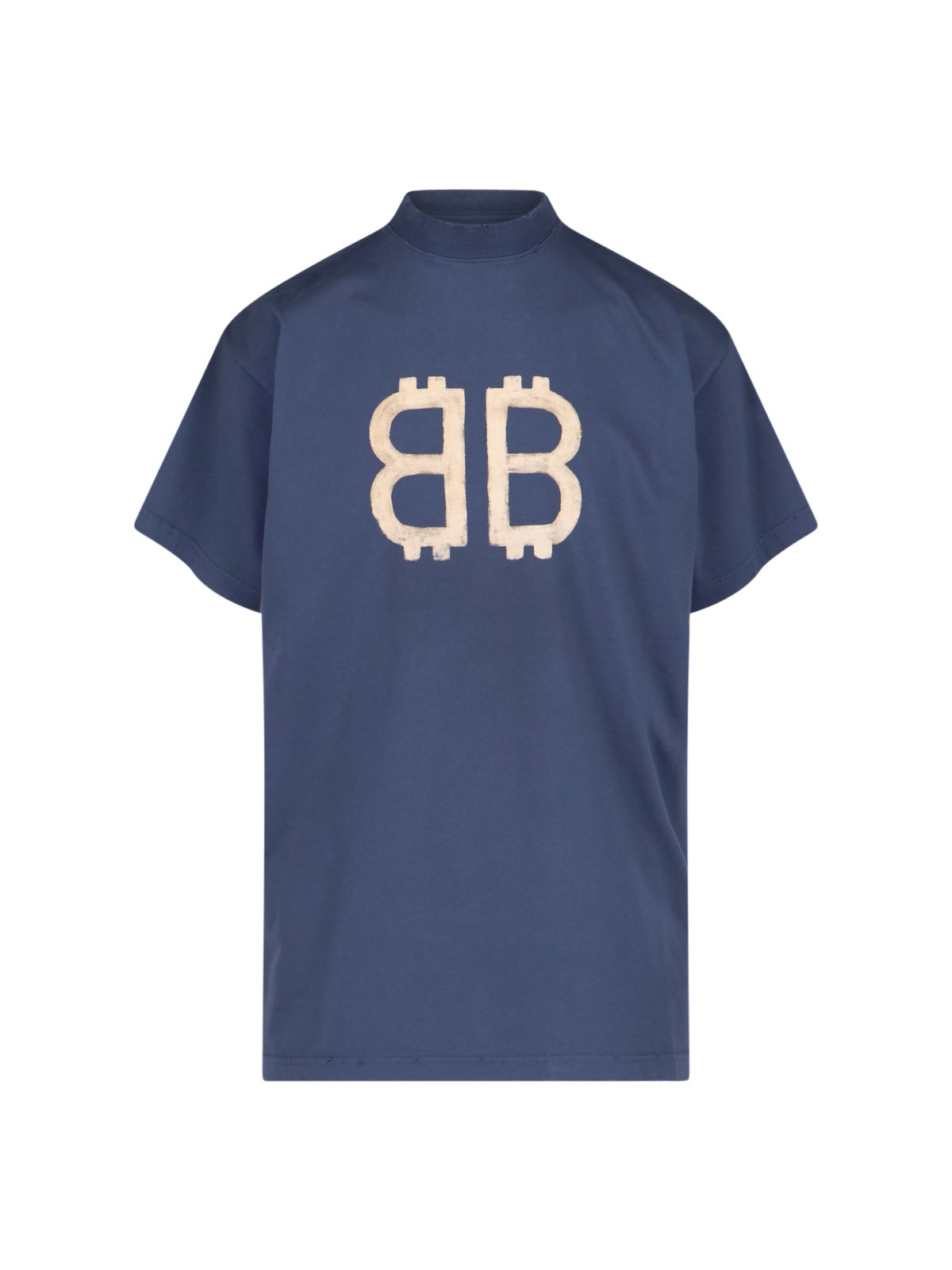 Shop Balenciaga 'crypto' Printed T-shirt In Blue