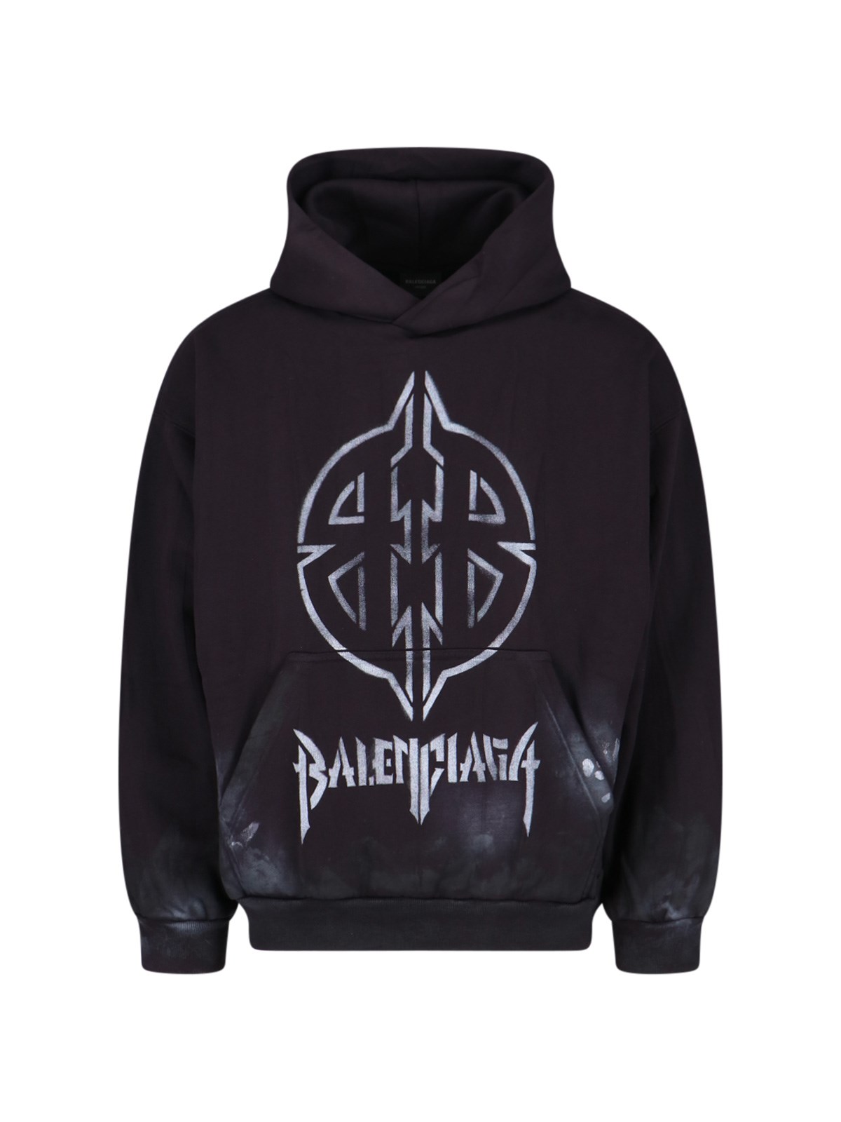 BALENCIAGA "METAL BB STENCIL" LOGO HOODIE 