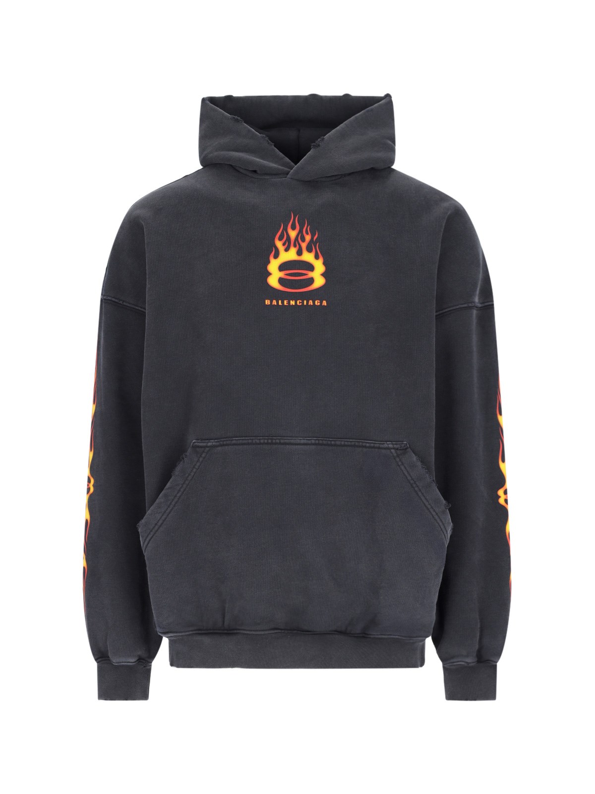 Shop Balenciaga 'burning Unity Arch' Hoodie In Black  