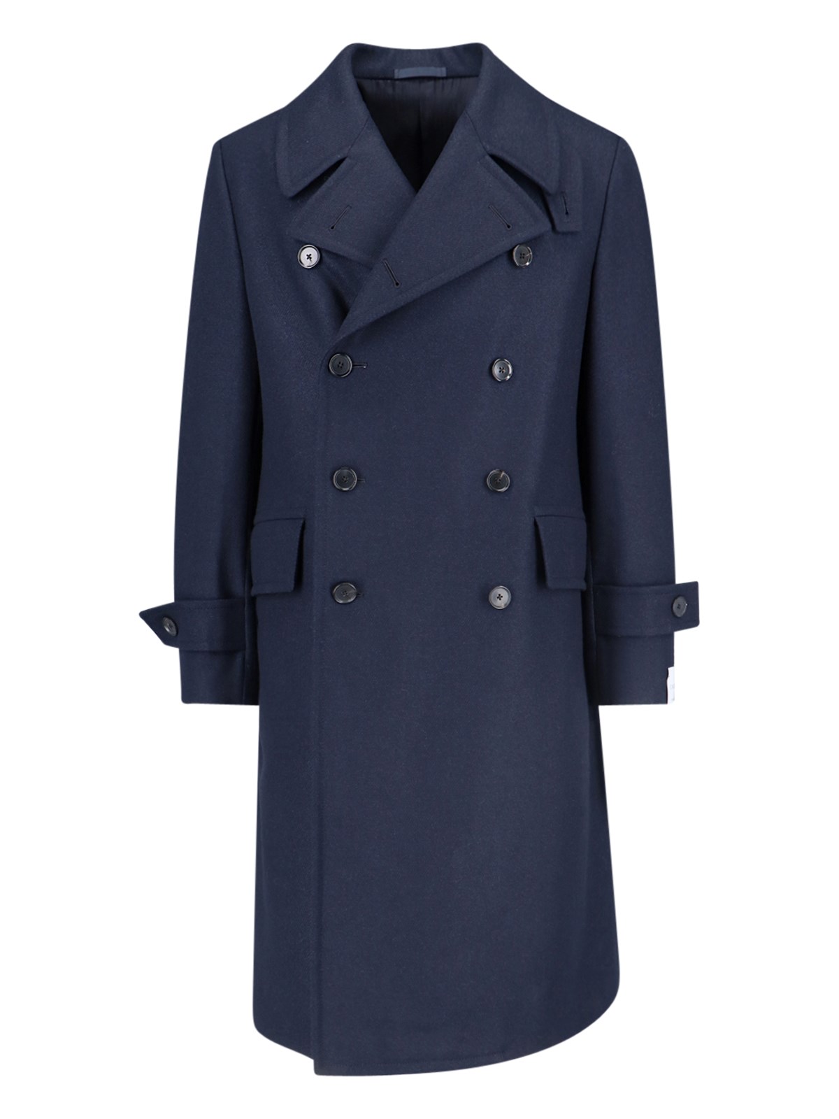 Shop Caruso 'corsaro' Double-breasted Coat In Blue