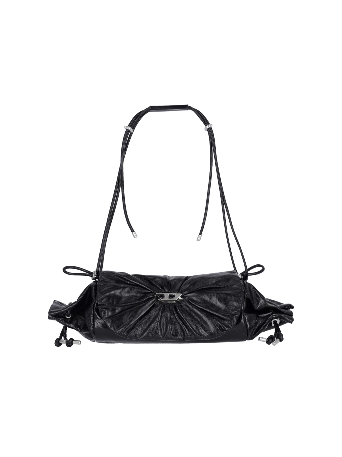 Shop Diesel "scrunch-d" Crossbody Bag In Black  