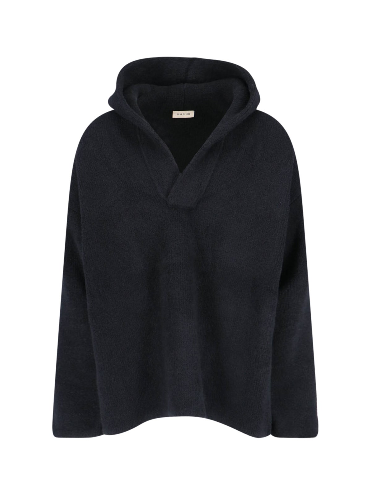 Shop Fear Of God 'polo' Bouclé Sweatshirt In Black  