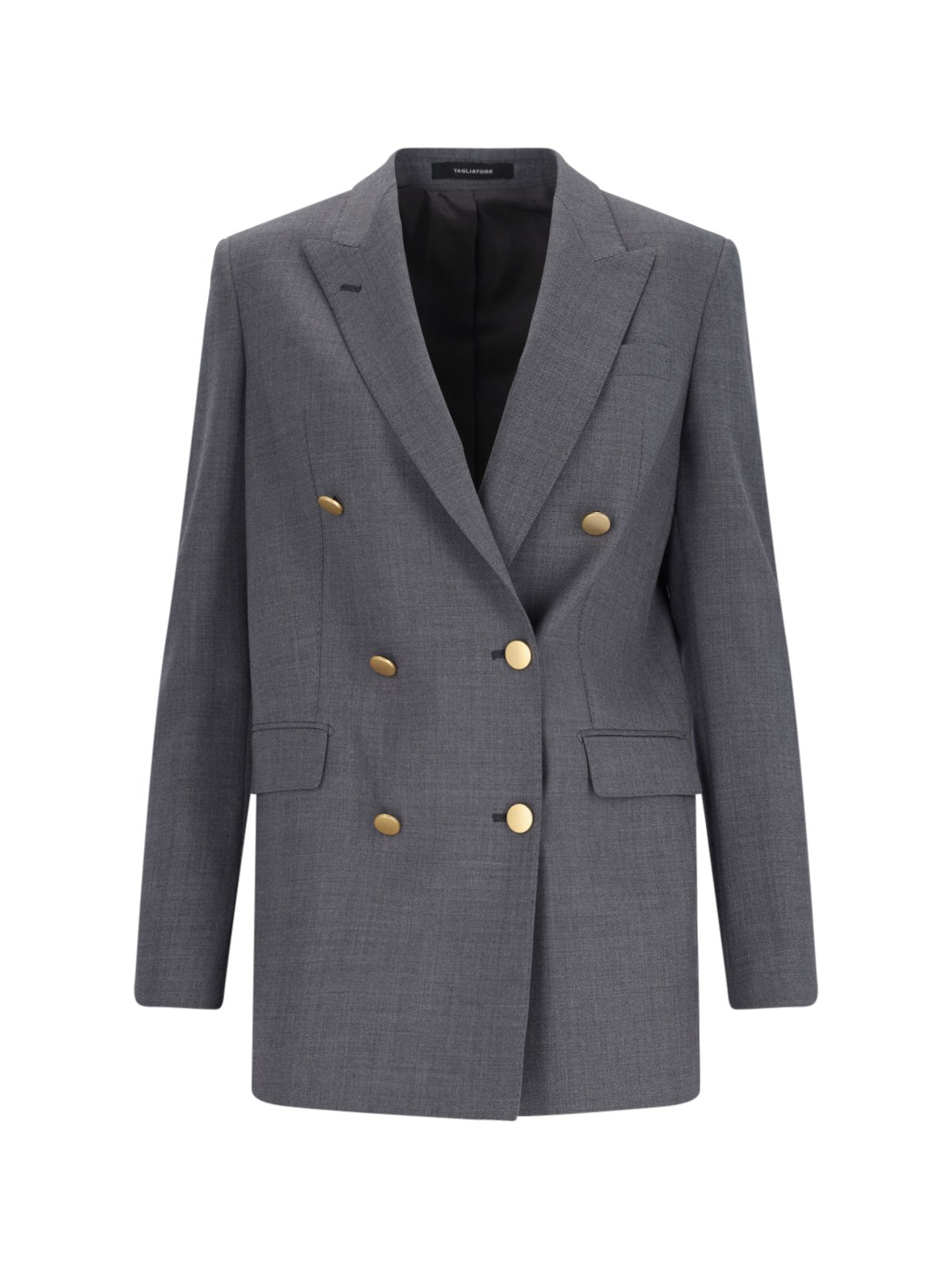 Shop Tagliatore 'jasmine' Double-breasted Blazer In Gray