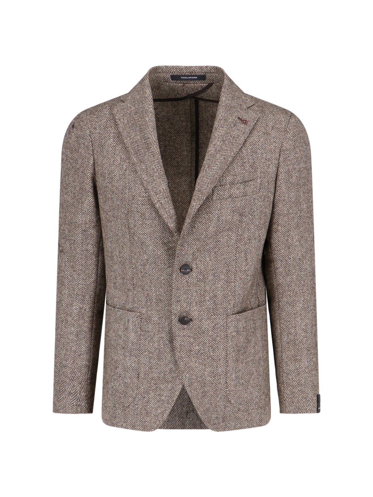 Shop Tagliatore Single-breasted Blazer In Brown