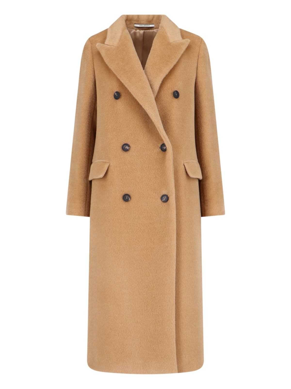 Shop Tagliatore 'jole' Double-breasted Midi Coat In Brown