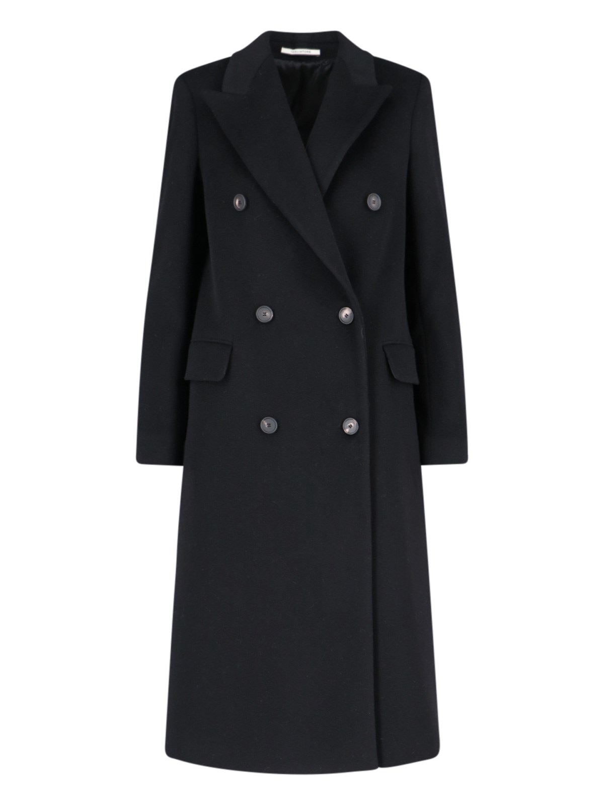 Shop Tagliatore 'jole' Double Breasted Coat In Black  