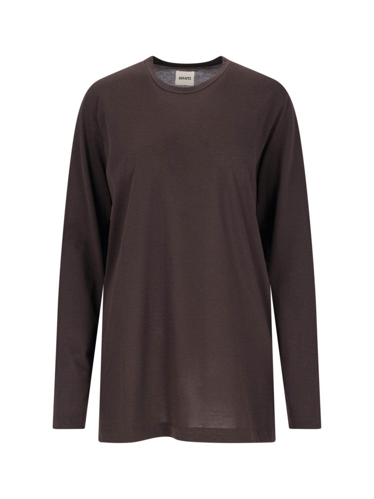 Shop Khaite 'morton' Jersey T-shirt In Brown