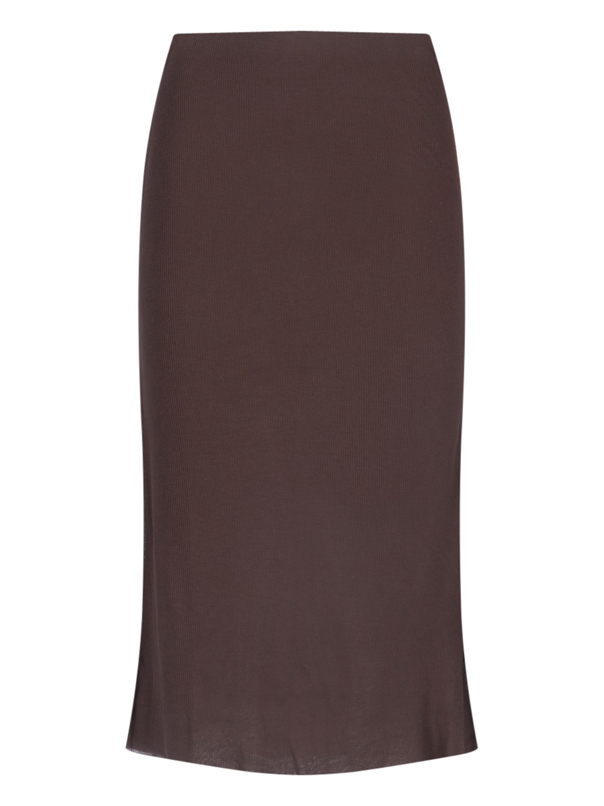 Shop Khaite 'leema' Midi Skirt In Brown