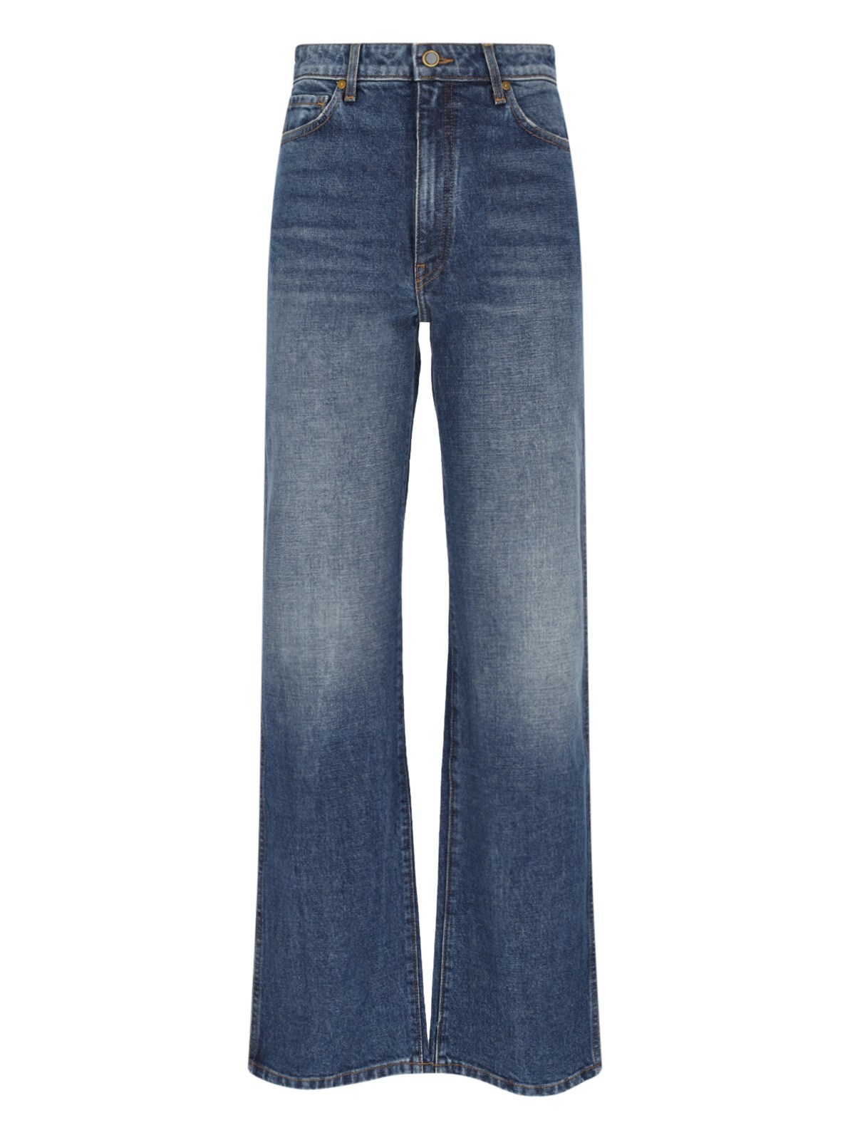 Shop Khaite 'danielle' Straight Jeans In Blue