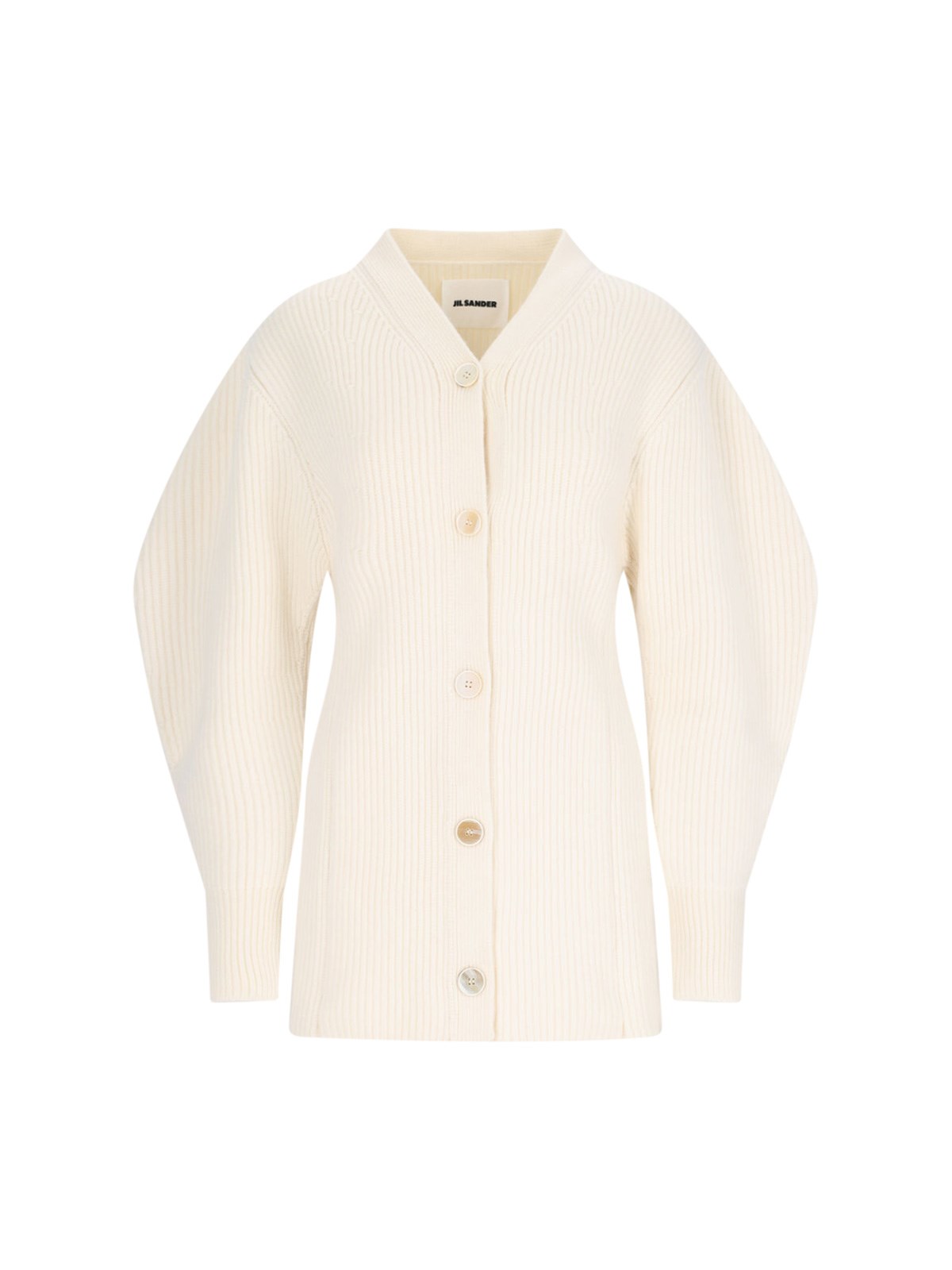 Shop Jil Sander Long Cardigan In Cream