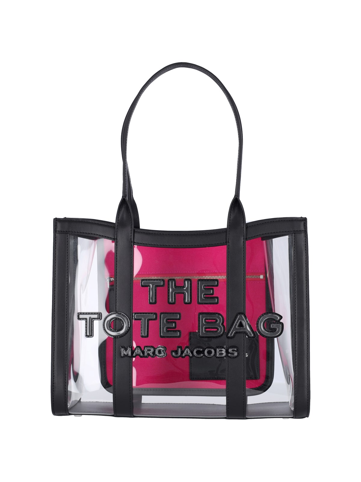 Shop Marc Jacobs Transparent Medium Tote Bag In Black  