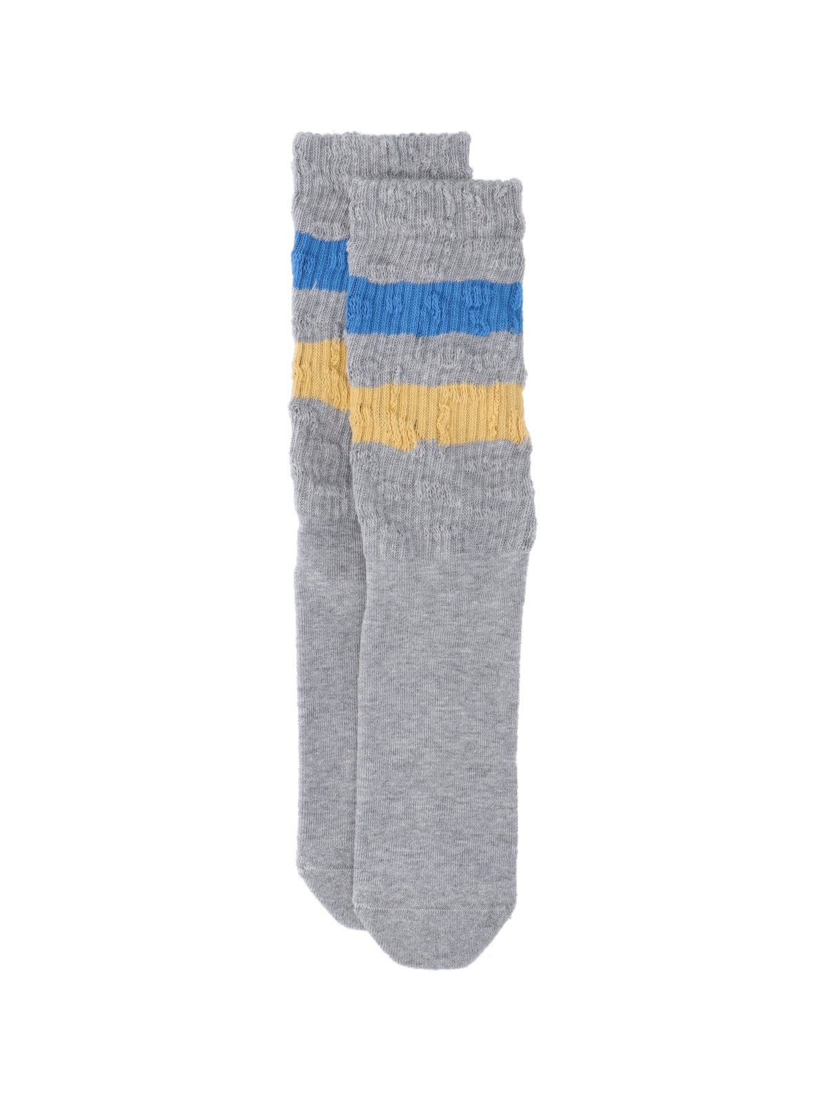 Shop Golden Goose Two-tone Stripe Detail Socks In Gray