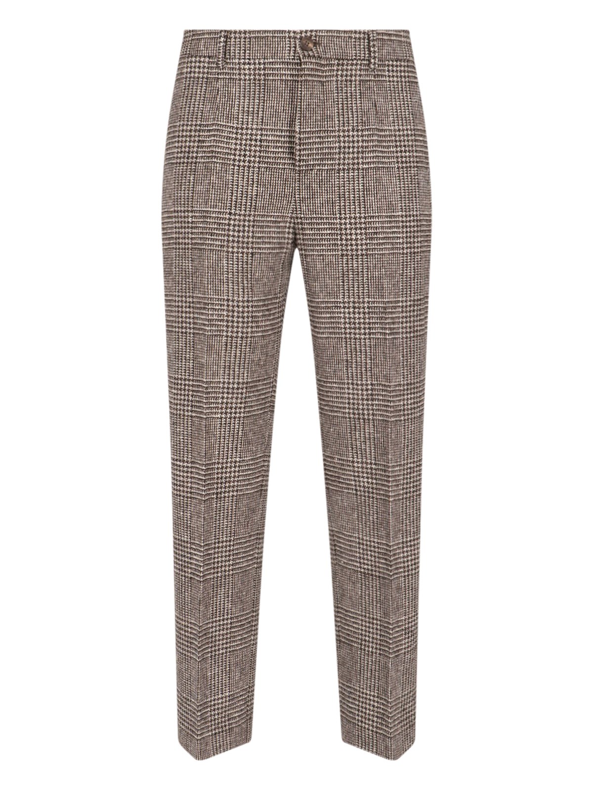 Golden Goose Deluxe Brand Men Relax Staright Prince Of Wales Trouser In Brown