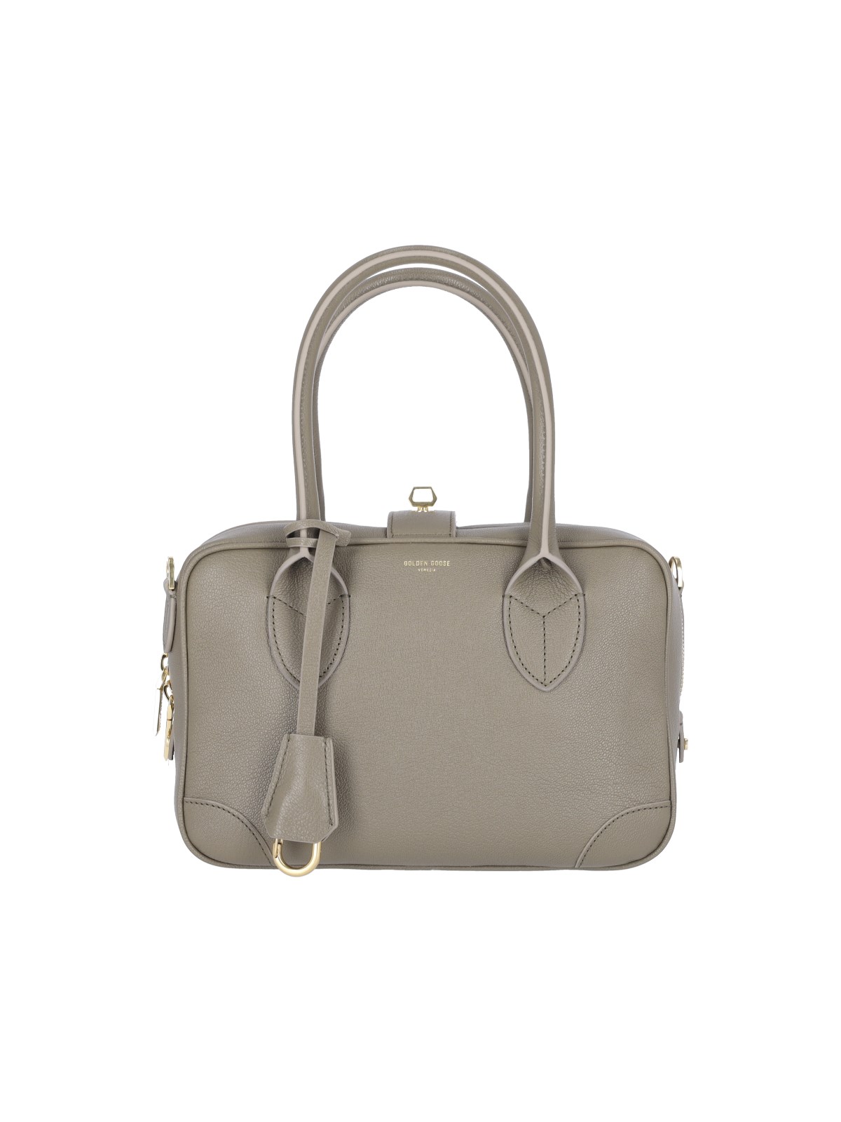 Shop Golden Goose Logo Handbag In Taupe