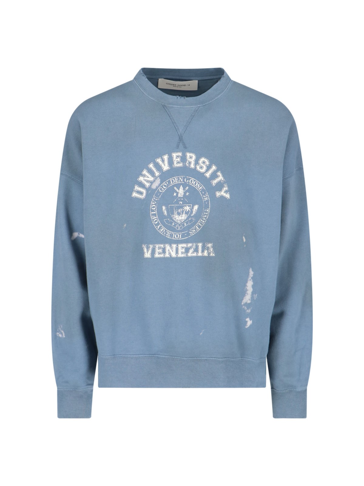 Golden Goose 'star Venezia' Crew Neck Sweatshirt In Blue