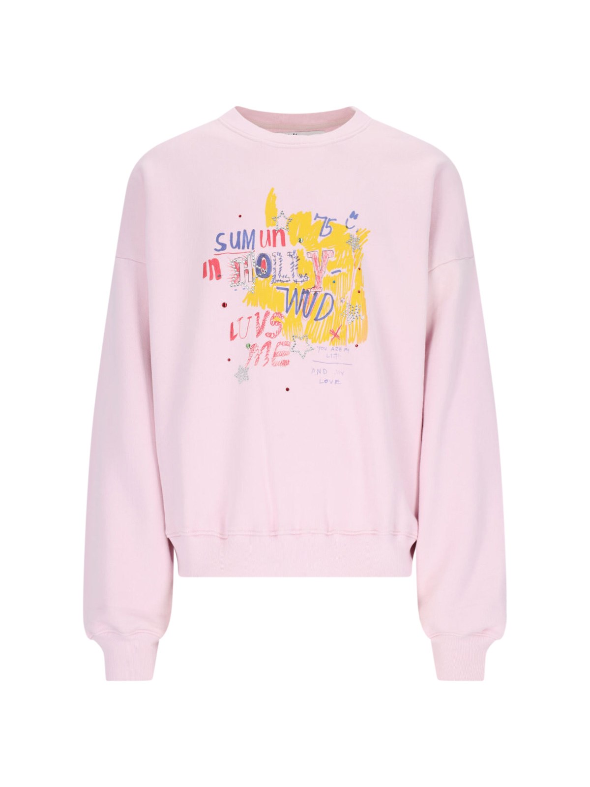 Shop Paly 'sum One In Hollywood Luvs Me' Sweatshirt In Pink