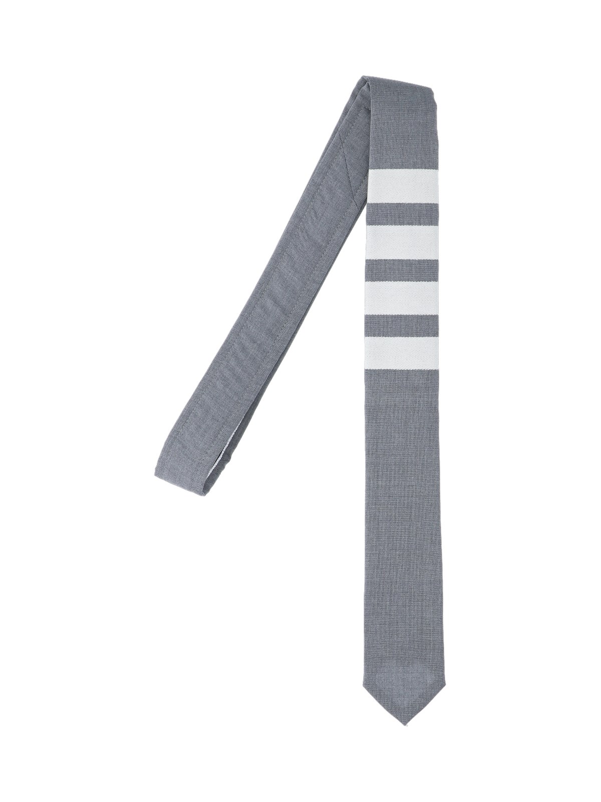 Thom Browne Wool Tie In Gray