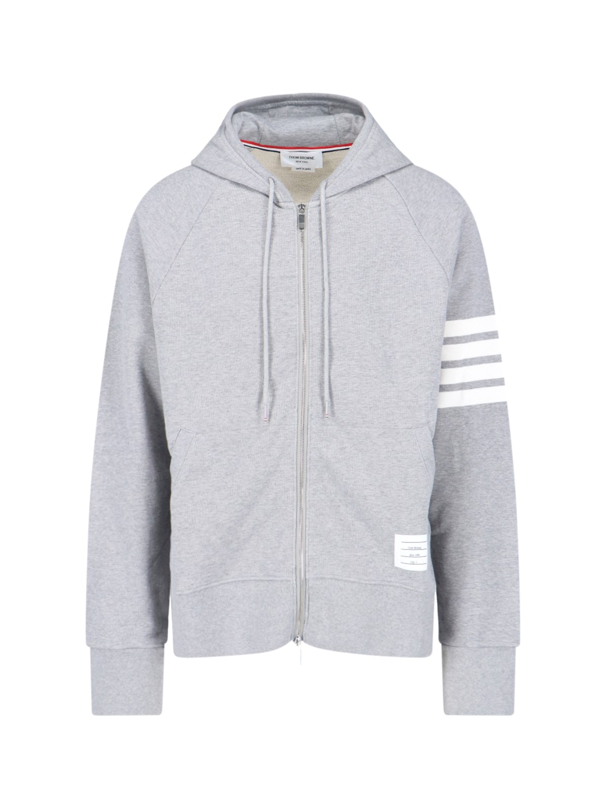 Shop Thom Browne "4-bar" Oversized Zip Sweatshirt In Gray