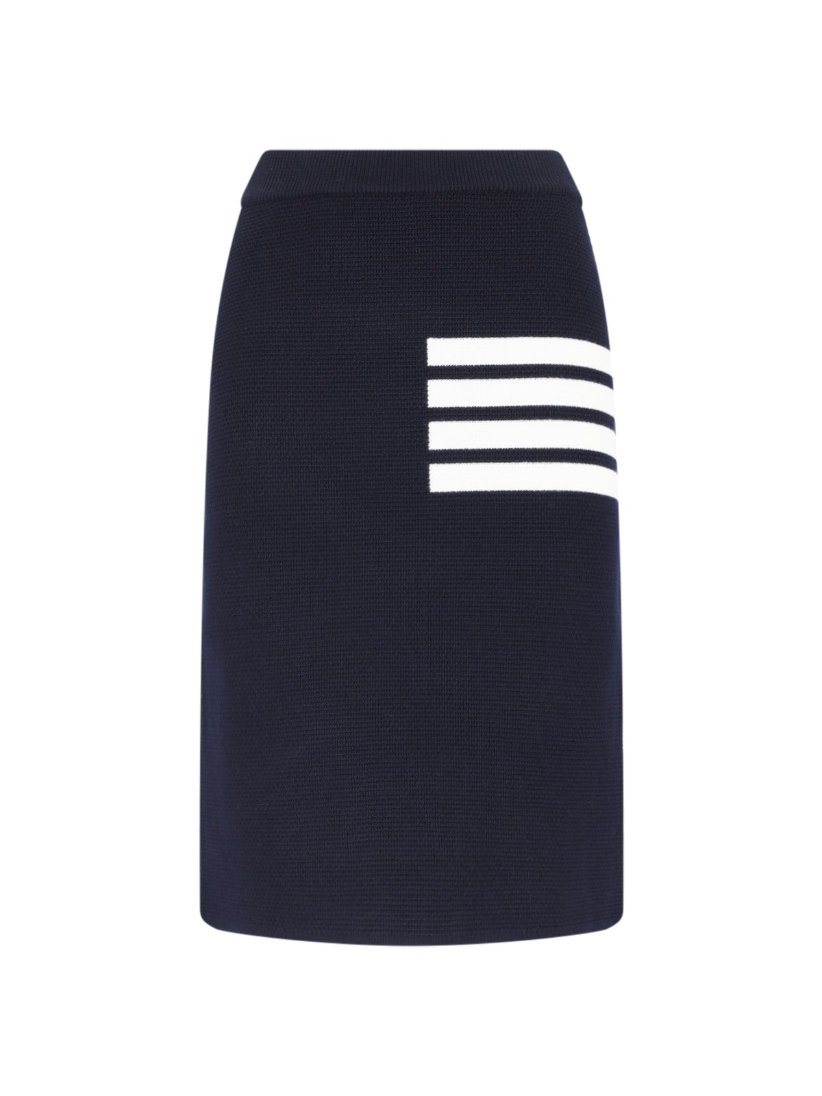 Shop Thom Browne '4-bar' Midi Skirt In Blue