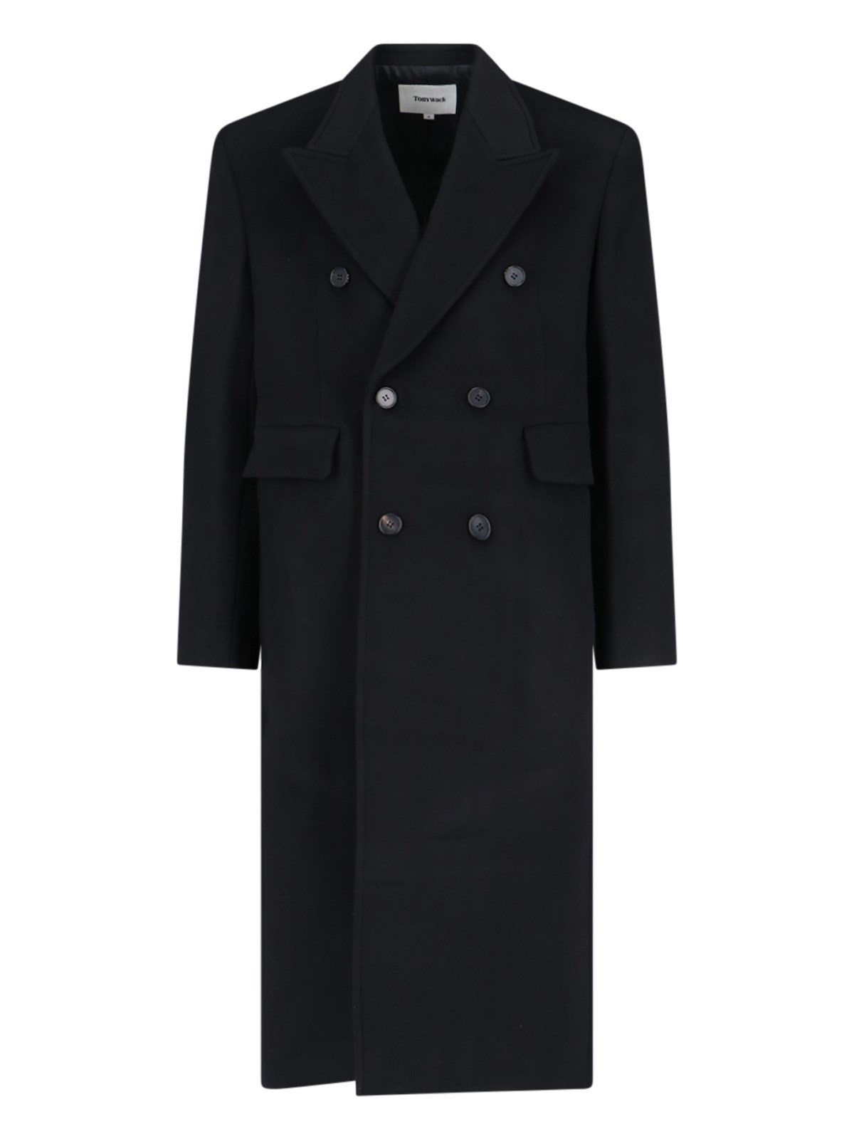 Shop Tonywack Double-breasted Coat In Black  