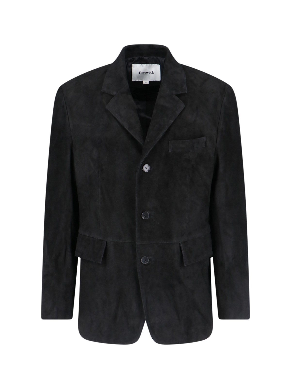 Shop Tonywack Single-breasted Suede Jacket In Black  