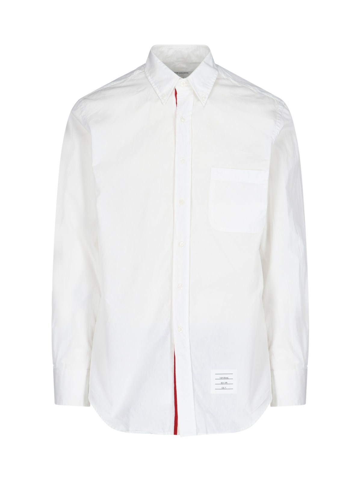 Thom Browne Signature Grosgrain Placket Shirt In White