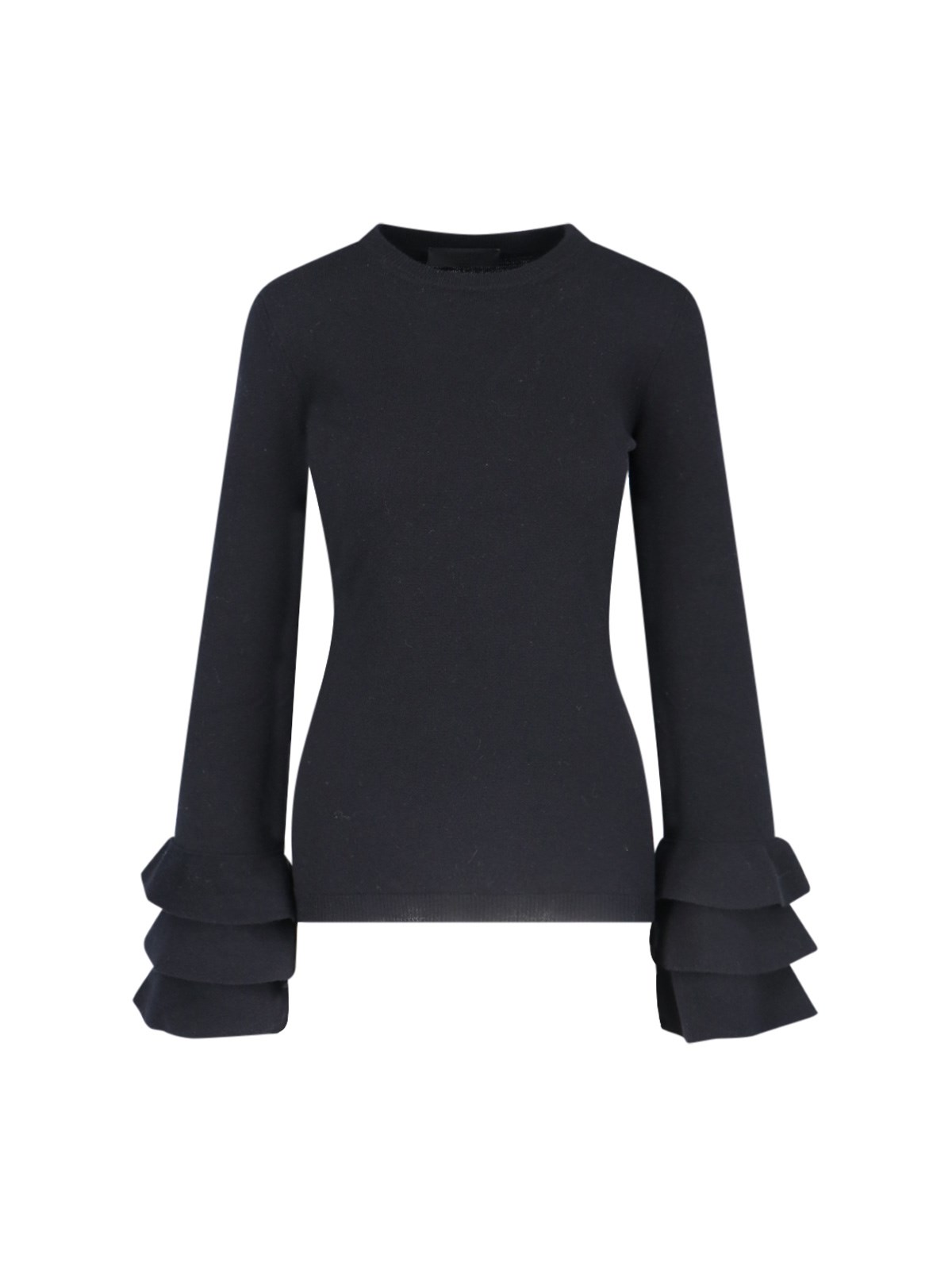 Shop Valentino Ruffled Sweater In Black  