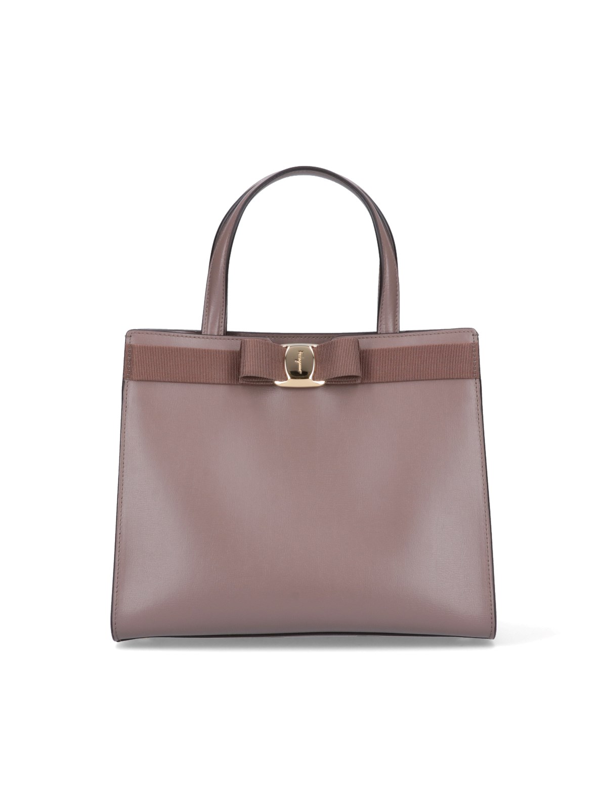 Shop Ferragamo 'vara' Bow Tote Bag In Taupe