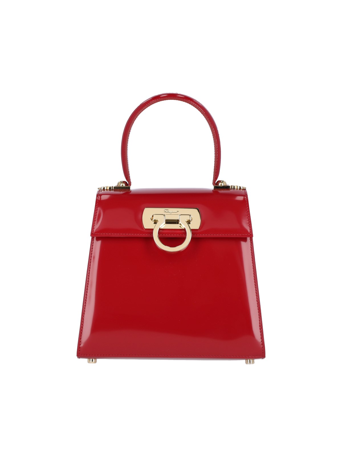 Ferragamo Iconic S Handbag In Red