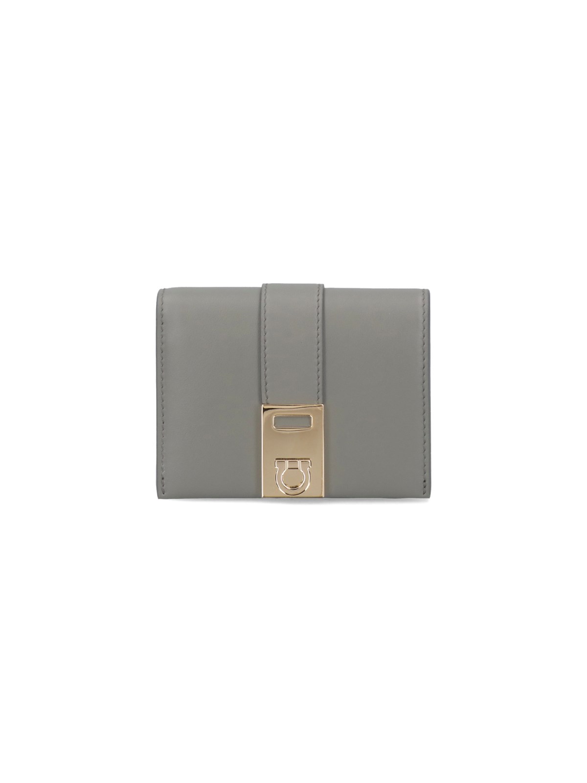 Ferragamo Hug Leather Wallet In Gray