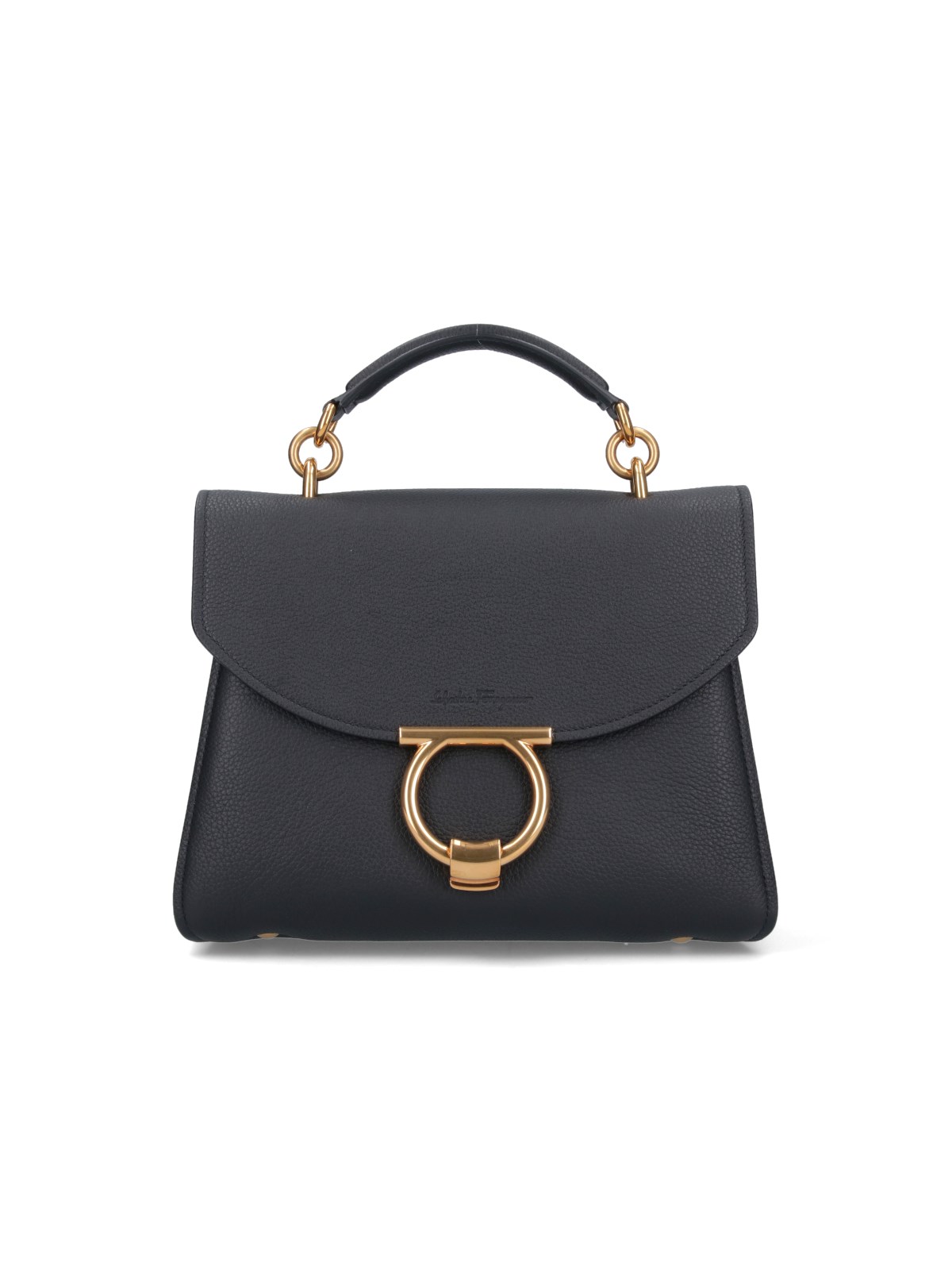 Shop Ferragamo Mini Handbag "gancini" In Black  