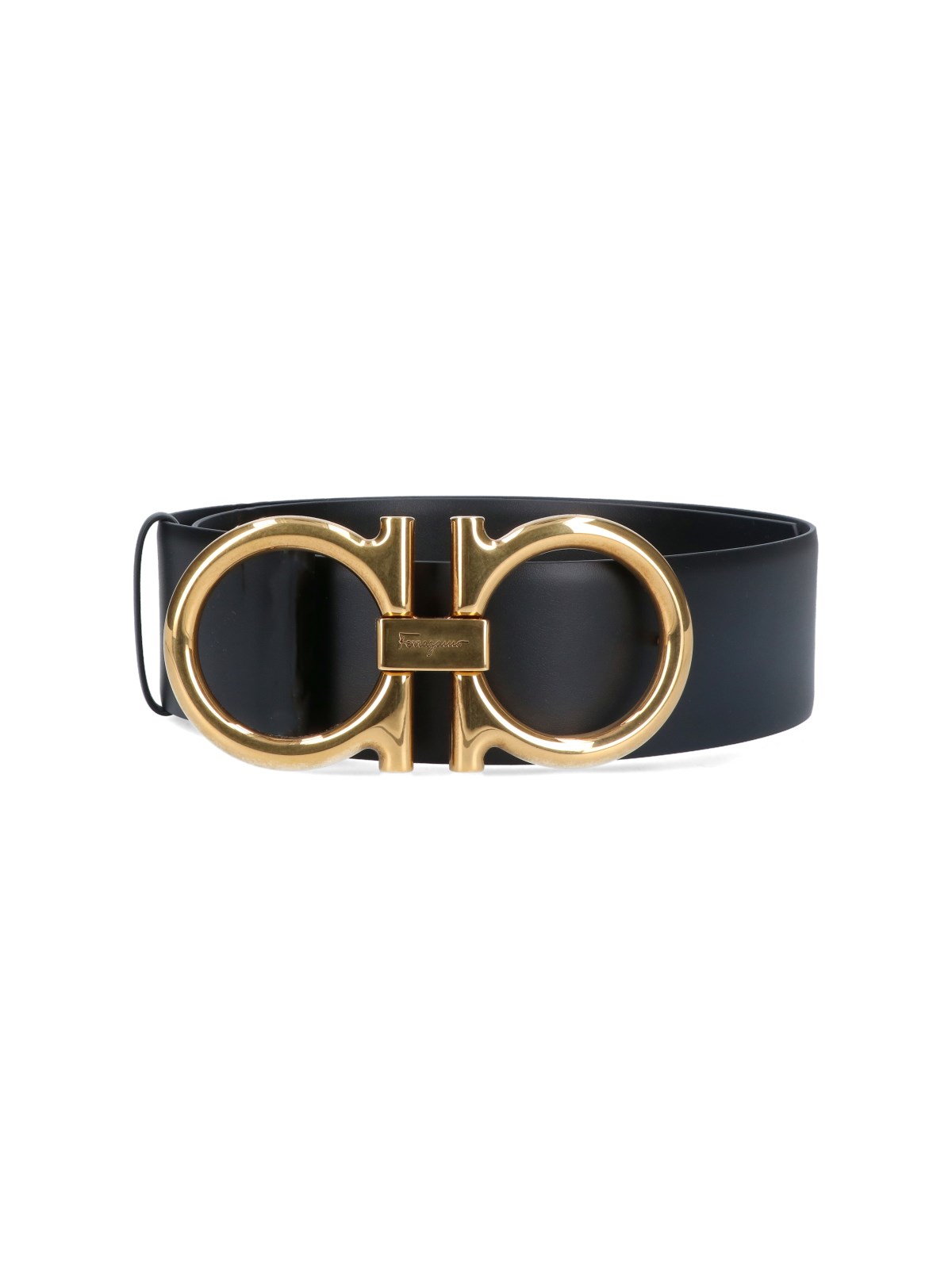 Shop Ferragamo 'gancini' High Waist Belt In Black  