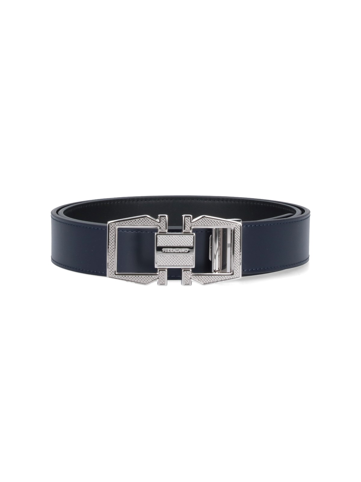 Shop Ferragamo 'gancini' Reversible Belt In Black  