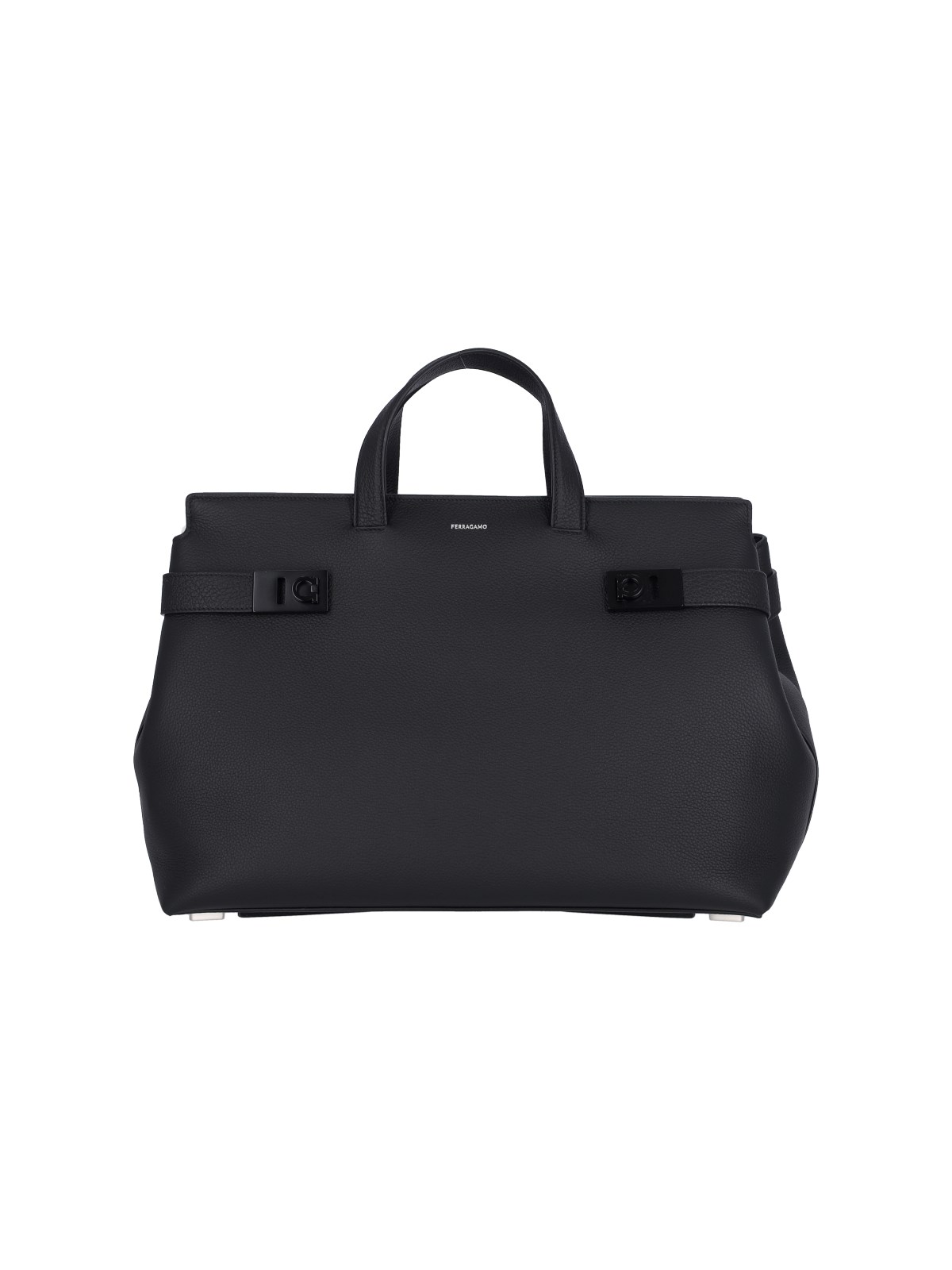 Shop Ferragamo Logo Tote Bag In Black  