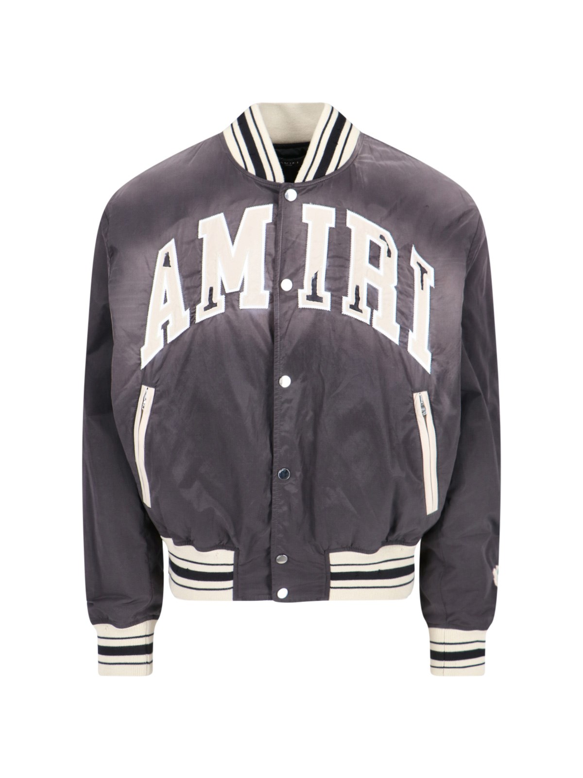 Shop Amiri "sun Faded" Bomber Jacket In Black  